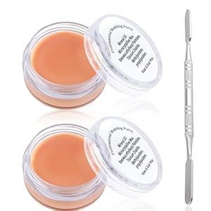 Beteligir 2Pcs Scar Wax Kit with Spatula, Fake Nose Stage Zombie Cosplay Costume SFX Makeup, Special Effects Fake Molding Wound Skin Wax Body Paint Halloween Set with Spatula (01)