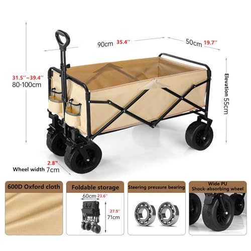 Carrello da campeggio pieghevole a 4 ruote for carichi pesanti