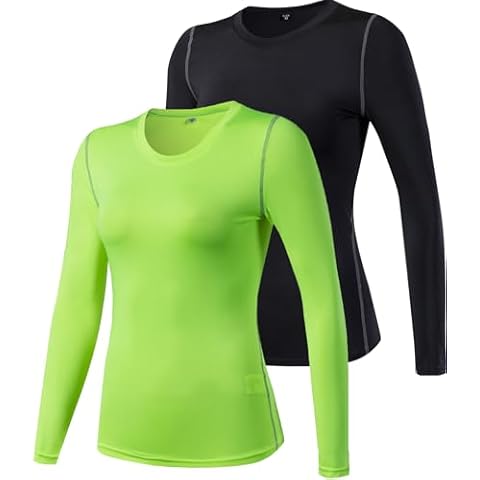 2/3 Pack Women's Long Sleeve Shirts UPF 50+ Sun Protection Compression Shirts Dry-Fit Athletic T-Shirts Gym Running Tops Cover
