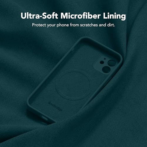 Image of Magnetic for iPhone 12 Case, Compatible with MagSafe, [Full Camera Protection][Screen Protector] Silicone Shockproof Protective Phone Case for iPhone 12 6.1 inch, Deep Blue