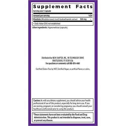 New Chapter Rhodiola Force 300Mg With Potent Vegan Rhodiola For Mental Focus & Stamina, Endurance + Mood Support + Stress Adaptogen + Non-Gmo Ingredients - 30 Count #TOP5
