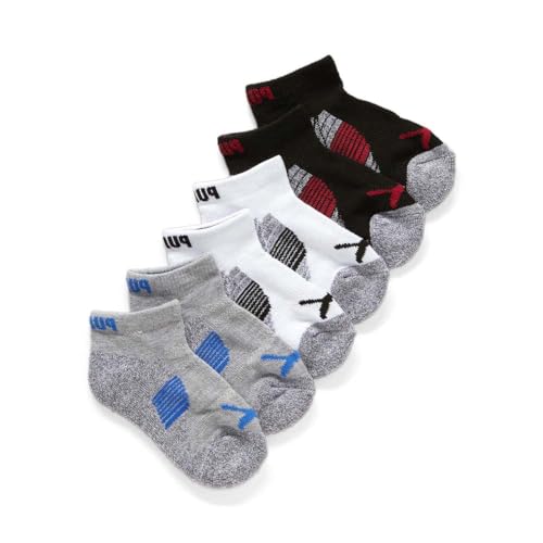 PUMA Kids Boys Half Terry 3-Pack Low Cut Socks Socks - Grey
