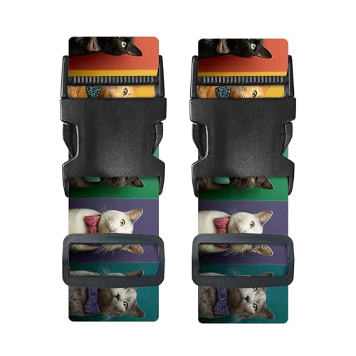 Image of Nuxovilar Luggage Straps Set for Suitcase 1.96x90.5in Polyester | Cargo Strap Travel Belt Security Buckle Band Business Travel Formal Trip Daily Use (Solid Black)