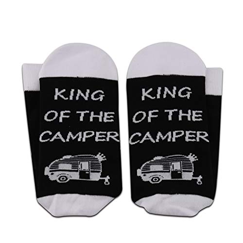 GJTIM Queen of the Camper Socks - Outdoor Camping Novelty Socks RV Gift - Happy Camper Gift King3