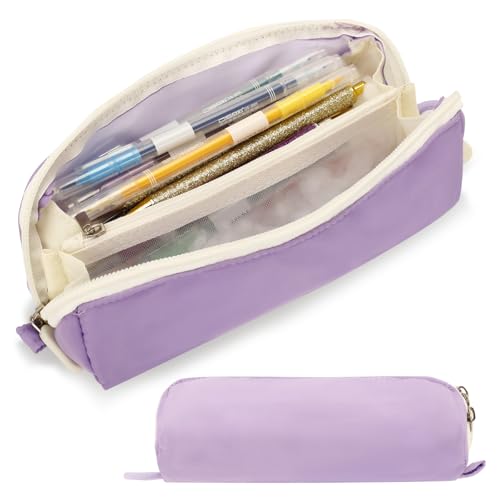 Image of Pencil Bag, Pencil Box, Cute Pencil Case, Storage Pen Bag for School Supplies Office School Girls (Purple)