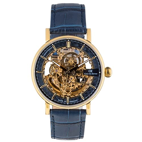 Montre bracelet automatique pour homme Carl von Zeyten Weitenau CVZ0078GBLS en cuir
