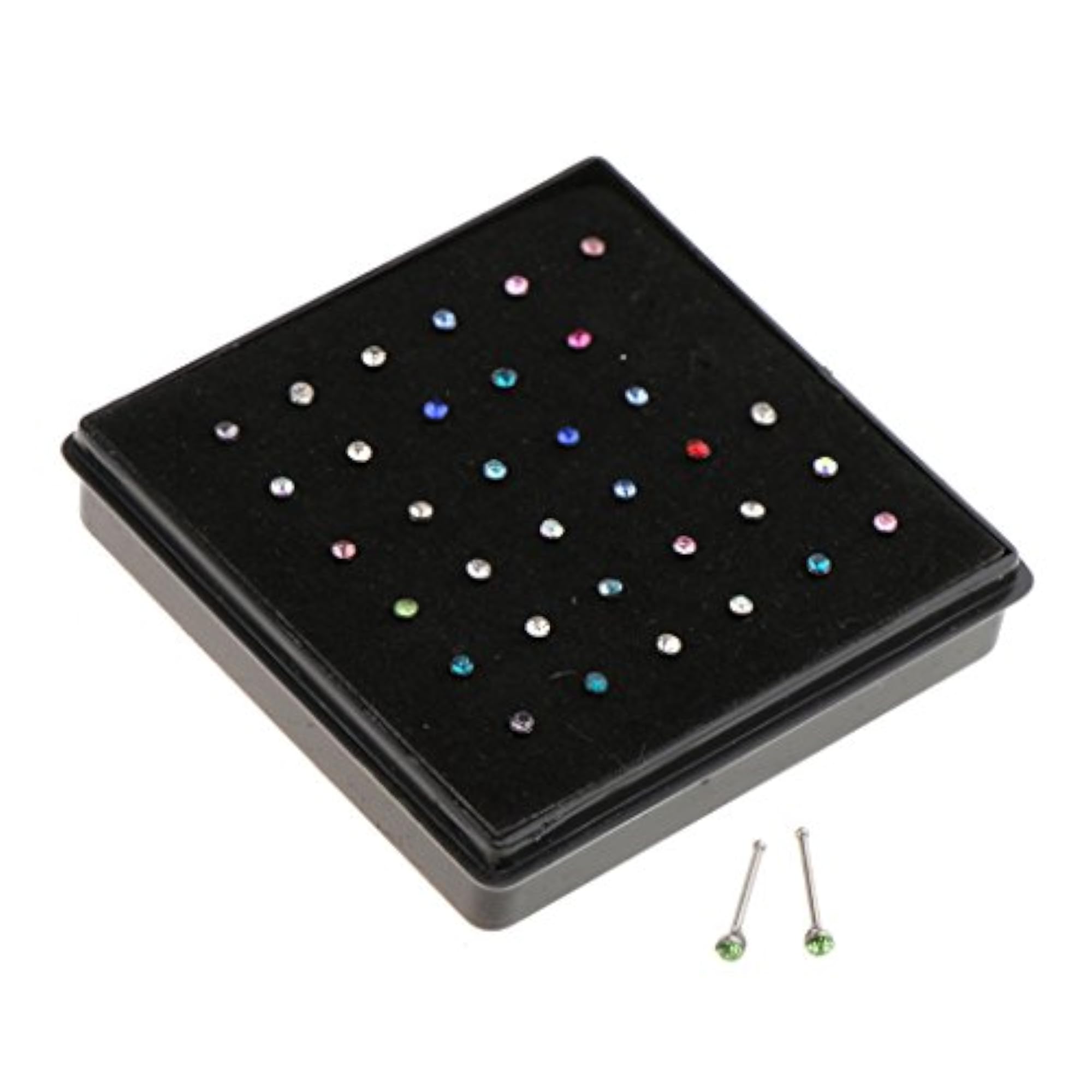 COMBR 36 Pieces 316L Stainless Steel Nose Stud Rings Set