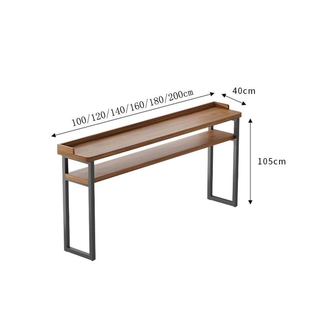 Table de Bar Table de Bar rectangulaire à Double Couche avec cloison, idéale for la Cuisine, Salle Manger et Le Salon(160 * 40 * 105cm)