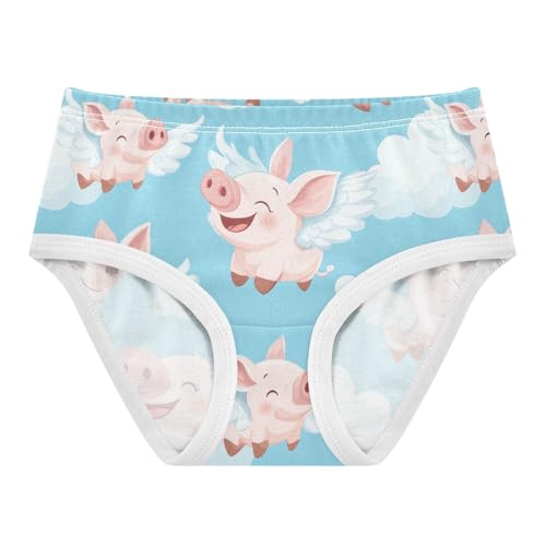 Wusikd Cute Flying Pig Girls' Underwear Cotton Girls Briefs Soft Toddler Underwear 2T