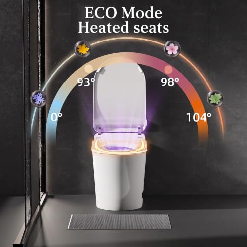 Image of TOTTE Smart Toilet with Bidet Built-in, 353 LB Max Load, Heated Seat, Instant Warm Water, Warm Air Dryer, Elevated Comfort Height, Auto Open /Close Lid, Foot Sensor Flush, One-Piece Toilet, White