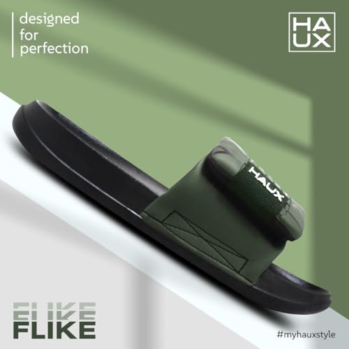 Image of HAUX Stylish Men's Sliders - Comfortable Slip-On Sandals with Modern Look | Lightweight, Durable, and Comfortable Footwear for All-Day Wear