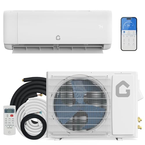24,000 BTU Ductless Mini Split Air Conditioner & Heater, 19 SEER2, 208-230V, Up to 1,500 Sq.ft, WiFi Smart Control, Voice Compatible, Ultra Quiet 41dB, 5 Modes, Complete Installation Kit