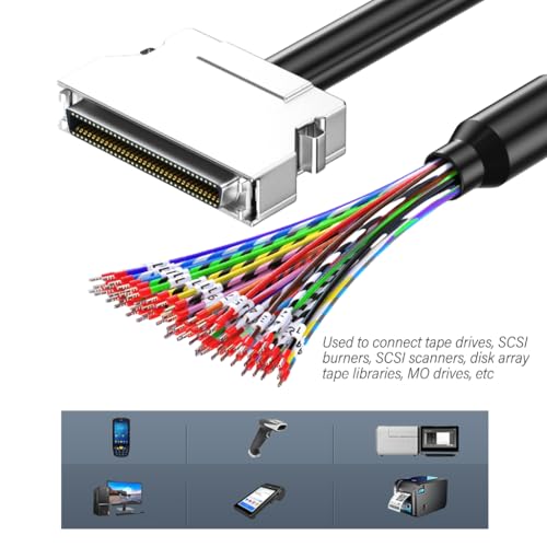 GMBYLBY SCSI Data Transfer Cord Single Head for Industrial CN14P CN20P CN26P CN36P CN50P CN68P Connection