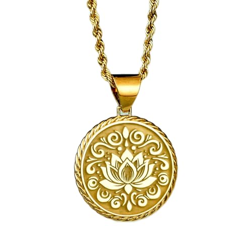 Pendentif fleur de lotus et chaîne 45 cm pour votre méditation