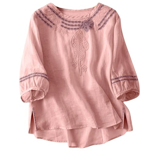 Ensemble deux pièces décontracté d'été haut brodé et pantalon large - 3