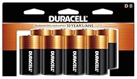 Duracell Coppertop D Batteries, 8 Count Pack, D Battery with Long-lasting Power, All-Purpose Alkaline D Battery for Household and Office Devices