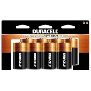 Duracell Coppertop D Batteries, 8 Count Pack, D Battery with Long-lasting Power, All-Purpose Alkaline D Battery for Household and Office Devices