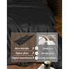 THXSILK 25 Momme Silk Duvet Cover Set 4PCS(1 Duvet Cover + 1 Fitted Sheet + 2 Pillow Shams),100% Mulberry Natural Silk Bedding Set (Black, Full)
