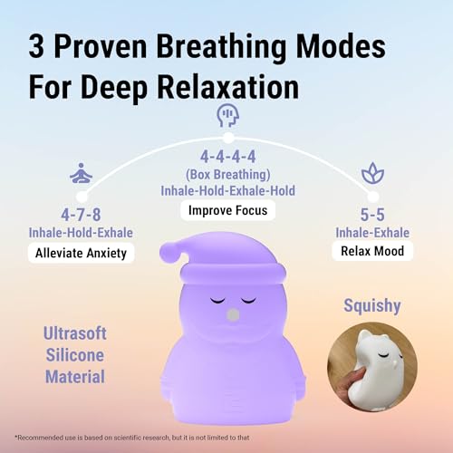 Breathing Pal 'Santi'- Mindfulness Breathing Light, Guided Visual Meditation Breathing Light, Anxiety Relief Items for ADHD/Calm Down Corner/Meditation/Sleep Aid for Adult&Kid - Image 3
