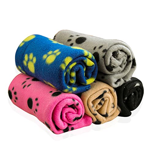 10 Pieces Pet Blanket Soft Fluffy Dog Puppy Blanket Paw Print Fleece Blanket For Small Medium Dog Puppy Cat,28X24 Inches #TOP5