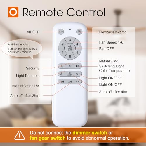 Image of addlon 80 Inch Solid Wood Ceiling Fans with Lights and Remote Control | 3CCT dimmable light, quiet reversible DC motor, 6 speeds, memory, timer; bedrooms, living rooms, covered patios and gazebos