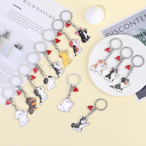 WEWAYSMILE Welpe Schlüsselanhänger, Hunde Schlüsselanhänger, Niedlicher Welpe-Schlüsselanhänger, Für Dekor Auto Schlüsselanhänger Tag Personalisierte Geschenk, Länge: 4,09 Zoll/10,4 cm