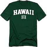 LOGOVISION University of Hawaii One Color Arched Unisex Adult T Shirt, Hunter Green, Large