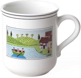 Villeroy und Boch Design Naif Coffee Mug Kahn, 300ml, Height: 9.2cm, Premium Porcelain, Colorful, White