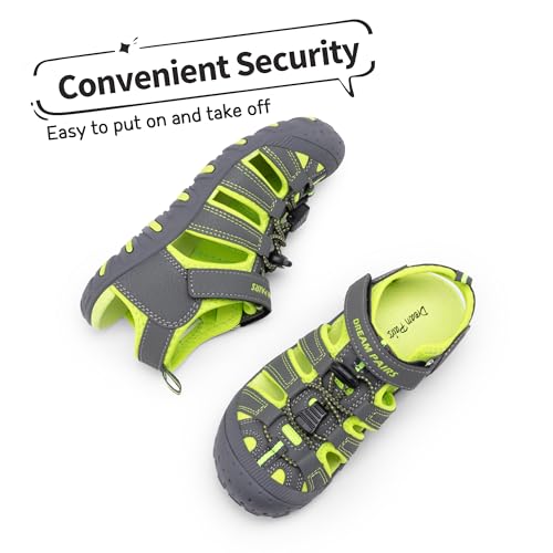 Image of DREAM PAIRS Boys Girls Closed-Toe Outdoor Summer Water Sport Sandals for Toddler /Little /Big Kid