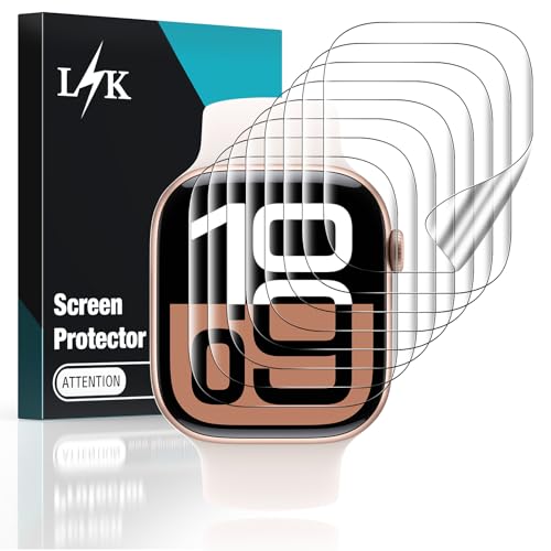 LϟK 8 Pezzi TPU Pellicola Protettiva per Apple Watch Series 11/10 42mm - Senza Bolle Trasparente HD Schermo Protettivo con Facile Kit D'Installazione