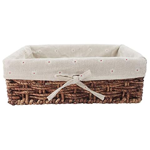 Kingwillow, Storage Basket, Natural Corn leaves Storage Bins,Rectangular Basket,Arts and Crafts. Cover