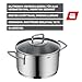 Silit Extra Cook, Kochtopf 20 cm mit Glasdeckel, Innenskalierung, breiter Schüttrand, hochwertiger spülmaschinenfester Crominox-Edelstahl, Bratentopf groß, optimale Wärmeverteilung, Induktion