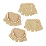 Hemobllo 2 Pairs Cotton Toeless Five Toe Yoga Socks with Forefoot Pads Non-slip Breathable Summer Socks