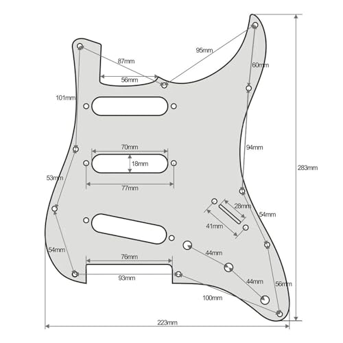 Pickguard guitare SSS précâblé avec micros simple bobinage décalés pour plaque de protection - 2
