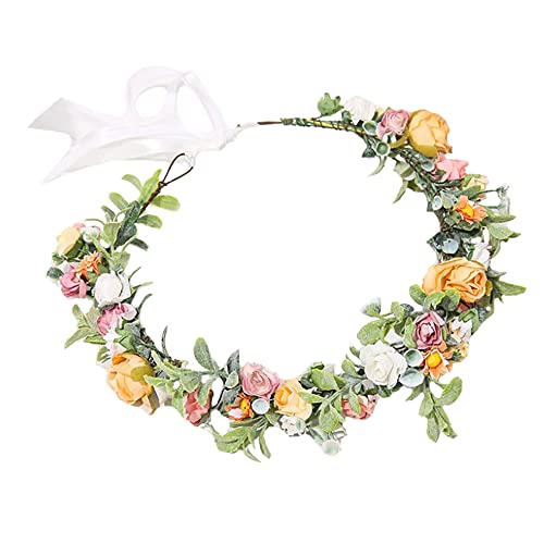 Vasemele Rose Krone Stirnband - Blumenkranz für Haare, Kopfschmuck mit...