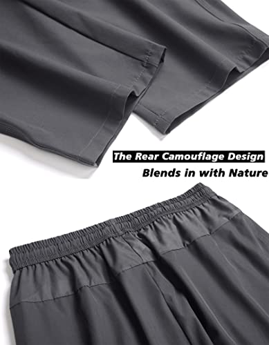 Men's Lightweight Quick Dry Hiking Running Pants Outdoor Sports Breathable Zipper Pockets Athletic Work Pants Dark Grey M #TOP3