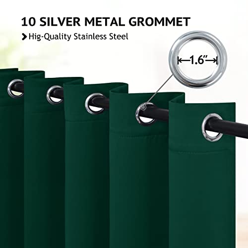 Image of COSVIYA Grommet Room Darkening Dark Green Curtains 84 inch Long for Bedroom | Light Blocking Insulated Thermal Curtains for Living Room, Blackout Thick Polyester Window Drapes,62x84 inches, 2 Panels