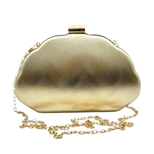 Pochette dorée de soirée en cuir PU de 400 g avec bandoulière amovible pour cocktail