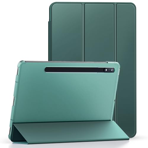 Smart Case For Galaxy Tab S8 (2022) & Tab S7 (2020) - Slim Lightweight Magnetic Cover with Auto Sleep/Wake Function (Emerald Green)