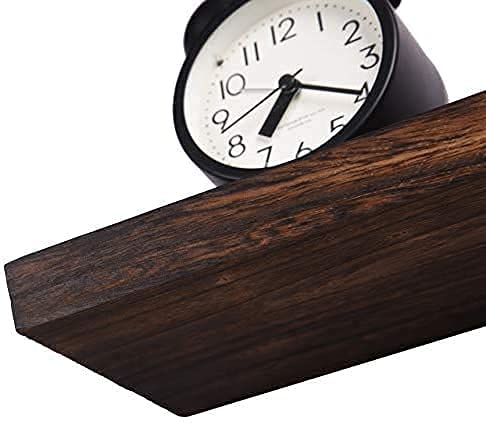 Image of Genuine Decor 17inch Floating Shelves for Wall, Rustic Rosewood Farmhouse Invisible Shelf Set for Drywall Storage Rack Display Ledge for Bathroom Kitchen Bedroom Living Room Office - (Black)