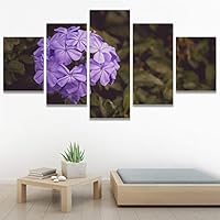 SIGNWIN 5 Panel Canvas Wall Art Modern Art Bohemian Bouquet Colorful Cool Floral Group Multicolor Photography Realism for Home Decorations Ready to Hang - 60