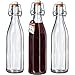 KADAX Lot de 3 bouteilles universelles avec bouchon à étrier, bouteille en verre étanche, bouteille en verre, bouteille d'eau, liqueur, jus de fruits, bouchon à étrier (500 ml)