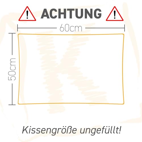 Kissenoutlet24 Federkissen 50x60cm Füllung 640g Bezug Baumwolle Farbe Creme Made in Germany