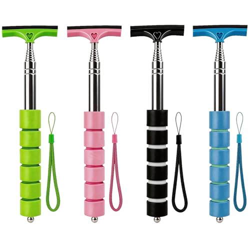 WindBreath 4 Pack All-Purpose Car Rearview Side Mirror Squeegee with Retractable Handle for Car Windshield Tile Walls Bathroom Window Glass Mini Portable Car Cleaning Tool for Rainy Foggy Weather