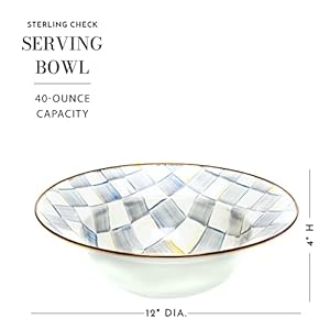 Mackenziechildsenamelservingbowlenamelservewarebowl12inchesgrayandwhitesterlingcheck Urban Country Home Decor Mackenzie childs enamel serving bowl enamel serveware bowl 12 inches gray and white sterling check urban country home decor
