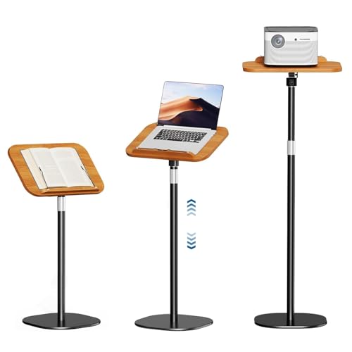 LOLLIDO Height Adjustable Book Stand for Reading (50-170CM) - 180 Rotating Hands-Free Folding Flexible Book Holder with Page Clip for Quran Cookbooks Magazines Textbook Laptop (Black)