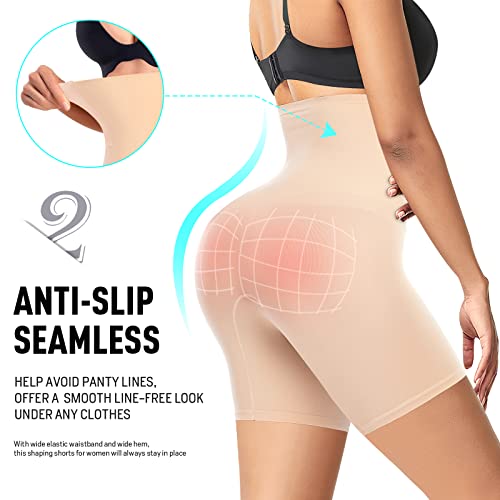 Image of Werena Seamless Shaping Boyshorts Panties for Women Slip Shorts Under Dress Shapewear Shorts