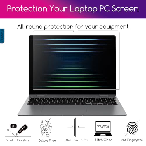 KEANBOLL 2 x Tempered Glass Screen Protector for Samsung Galaxy Book 5 Pro 360 16 Inch and Samsung Galaxy Book 5 Pro 16 Inch 9H Hardness Anti-Scratch