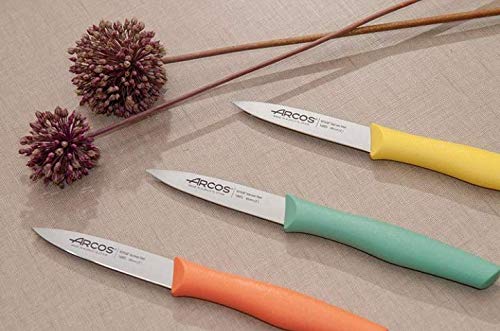 Arcos Set 3 Couteaux D'Office Nova - Lames NITRUM 70mm, Ergonomiques, Idéal Épluchage Fruits Légumes, Fabriqué Espagne
