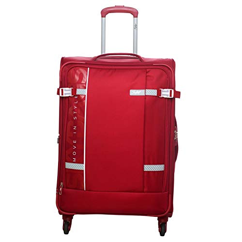 Polyester Snazzy 4W Exp Strolly (H) 71 Carmine Softshell Inline Suitcase/Trolley Bag, Red, H-70 Centimeters, Large-image-30